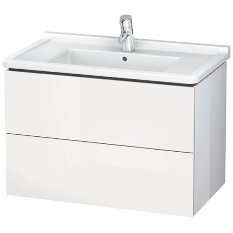 Meuble sous-vasque L-CUBE 469x820x558mm blanc brillant lack