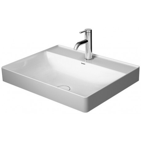 Vasque à poser DURASQUAdroite sans débordement m trou B 600x470mm o trouwe
