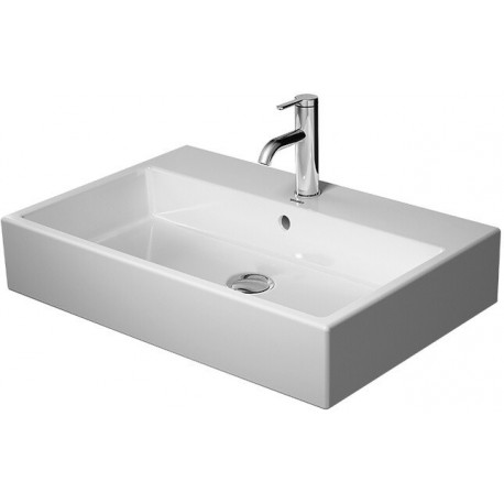Lavabo Duravit VERO AIRavec trop plein plage de robinettrie geschl 700x470mm 1 trou de robinetterie blanc