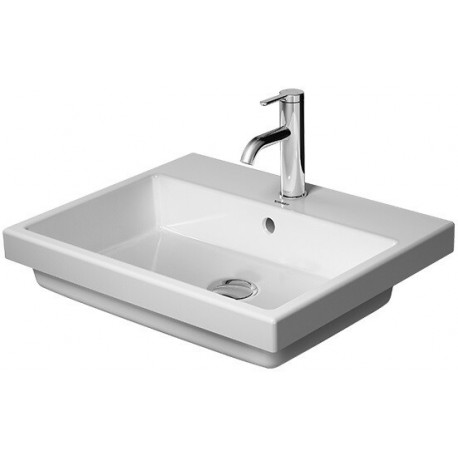 Lavabo à encastrer DURAVIT VERO AIRavec trop plein plage de robinettrie 550x455mm sans trou de robinetterie blanc
