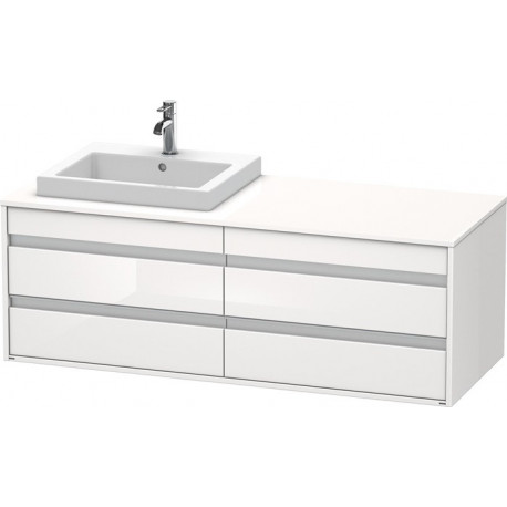 Meuble sous-vasque KETHO 550x1400x496mm WT li blanc brillant