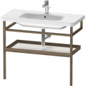 Porte-serviettes DURASTYLE 440x940mmavec étagèblanc brillant/noyer massif