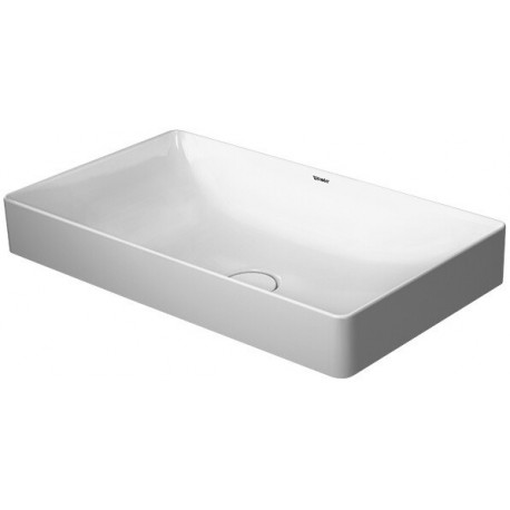 Vasque à poser DURASQUAdroite sans débordement o trou B geschl 600x345mm blanc