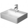 Lave-mains Duravit DURASQUARE sans trop pleinavec plage de robinettrie 450x350mm sans trou de robinetterie blanc