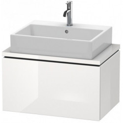 Meuble bas console L-CUBE 400x720x477mm blanc brillant