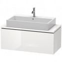 Meuble bas console L-CUBE 400x1020x477mm blanc mat