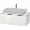 Meuble bas console L-CUBE 400x1020x477mm blanc brillant