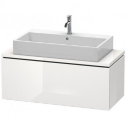Meuble bas console L-CUBE 400x1020x477mm blanc brillant lack