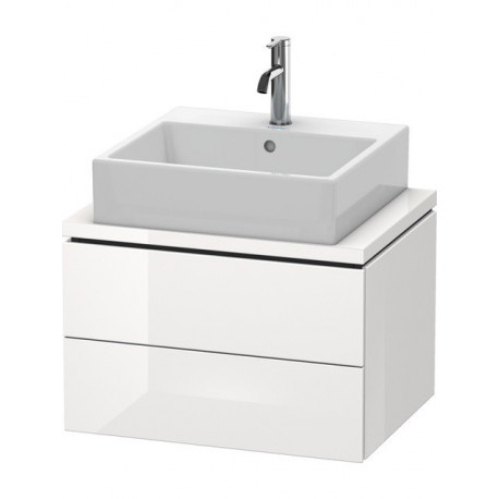 Meuble bas console L-CUBE 400x620x477mm blanc brillant lack