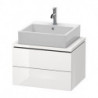 Meuble bas console L-CUBE 400x620x477mm blanc brillant lack