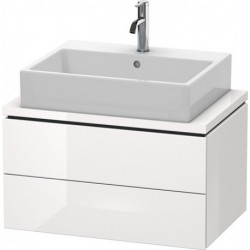 Meuble bas console L-CUBE 400x720x477mm blanc brillant