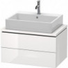 Meuble bas console L-CUBE 400x720x477mm blanc brillant