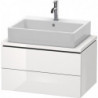 Meuble bas console L-CUBE 400x720x477mm blanc brillant lack