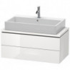 Meuble bas console L-CUBE 400x920x477mm blanc brillant