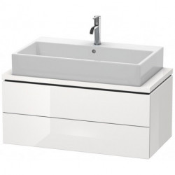 Meuble bas console L-CUBE 400x920x477mm blanc brillant lack