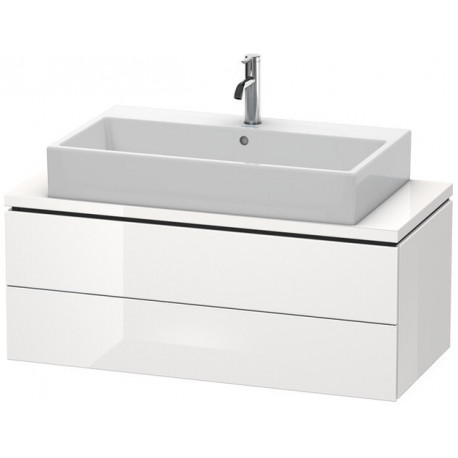 Meuble bas console L-CUBE 400x1020x477mm blanc mat