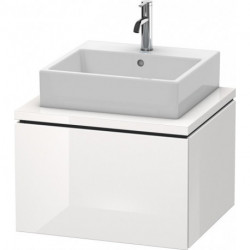 Meuble bas console L-CUBE 400x620x547mm blanc brillant lack