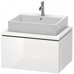 Meuble bas console L-CUBE 400x720x547mm blanc brillant lack