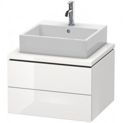 Meuble bas console L-CUBE 400x620x547mm blanc brillant lack