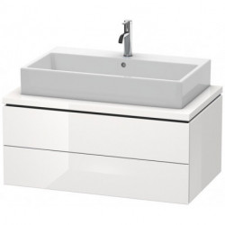 Meuble bas console L-CUBE 400x920x547mm blanc brillant lack