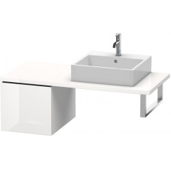 Meuble bas console L-CUBE 400x420x547mm blanc brillant lack