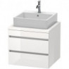 Meuble bas console DURASTYLE 512x600x548mm noyer nature/blanc mat