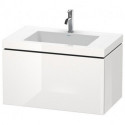 Meuble sous-vasque L-CUBE WT Vero Air 500x800x480mm sans trou de robinetterie blanc brillant