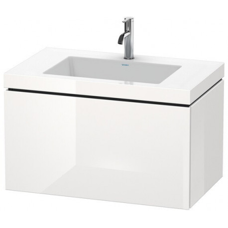 Meuble sous-vasque L-CUBE WT Vero Air 500x800x480mm sans trou de robinetterie blanc brillant