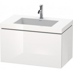 Meuble sous-vasque L-CUBE WT Vero Air 500x800x480mm 1 trou de robinetterie blanc brillant