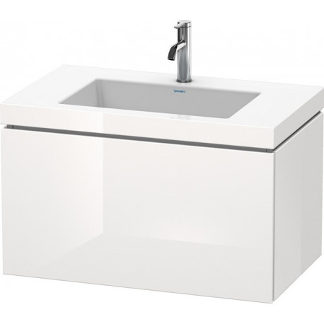 Meuble sous-vasque L-CUBE WT Vero Air 500x800x480mm 1 trou de robinetterie blanc brillant