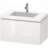 Meuble sous-vasque L-CUBE WT Vero Air 500x800x480mm 1 trou de robinetterie blanc brillant
