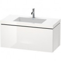 Meuble sous-vasque L-CUBE WT Vero Air 500x1000x480mm sans trou de robinetterie blanc brillant