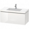Meuble sous-vasque L-CUBE WT Vero Air 500x1000x480mm sans trou de robinetterie blanc brillant