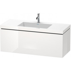 Meuble sous-vasque L-CUBE WT Vero Air 500x1200x480mm 1 trou de robinetterie blanc mat