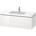 Meuble sous-vasque L-CUBE WT Vero Air 500x1200x480mm 1 trou de robinetterie blanc brillant