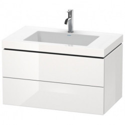 Meuble sous-vasque L-CUBE WT Vero Air 500x800x480mm sans trou de robinetterie blanc mat
