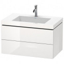 Meuble sous-vasque L-CUBE WT Vero Air 500x800x480mm sans trou de robinetterie blanc brillant