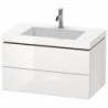 Meuble sous-vasque L-CUBE WT Vero Air 500x800x480mm sans trou de robinetterie blanc brillant