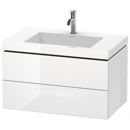 Meuble sous-vasque L-CUBE WT Vero Air 500x800x480mm 1 trou de robinetterie blanc mat