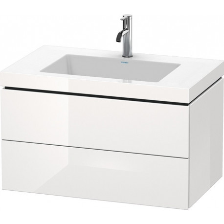 Meuble sous-vasque L-CUBE WT Vero Air 500x800x480mm 1 trou de robinetterie blanc brillant