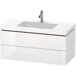 Meuble sous-vasque L-CUBE WT Vero Air 500x1000x480mm sans trou de robinetterie blanc mat
