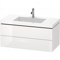 Meuble sous-vasque L-CUBE WT Vero Air 500x1000x480mm 1 trou de robinetterie blanc brillant