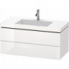 Meuble sous-vasque L-CUBE WT Vero Air 500x1000x480mm 1 trou de robinetterie blanc brillant