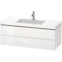 Meuble sous-vasque L-CUBE WT Vero Air 500x1200x480mm sans trou de robinetterie blanc brillant