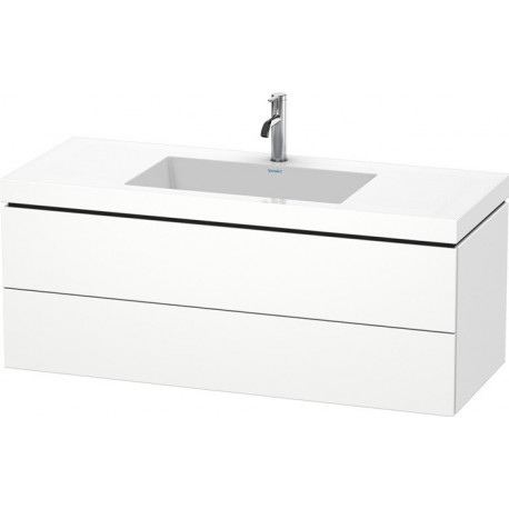 Meuble sous-vasque L-CUBE WT Vero Air 500x1200x480mm 1 trou de robinetterie blanc mat