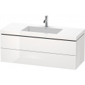 Meuble sous-vasque L-CUBE WT Vero Air 500x1200x480mm 1 trou de robinetterie blanc brillant