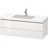 Meuble sous-vasque L-CUBE WT Vero Air 500x1200x480mm 1 trou de robinetterie blanc brillant