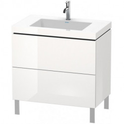 Meuble sous-vasque L-CUBE WT Vero Air 698x800x480mm sans trou de robinetterie blanc brillant