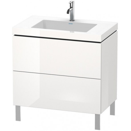 Meuble sous-vasque L-CUBE WT Vero Air 698x800x480mm 1 trou de robinetterie blanc mat