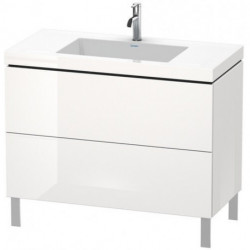 Meuble sous-vasque L-CUBE WT Vero Air 698x1000x480mm sans trou de robinetterie blanc brillant